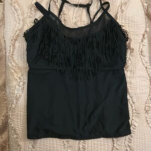 Fringe bath suit tankini top